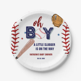 Honkbal Sport Little Slugger Boy Baby shower Papieren Bordje