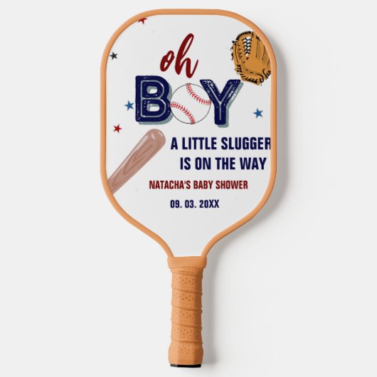 Honkbal Sport Little Slugger Boy Baby shower Pickleball Paddle (Achterkant)