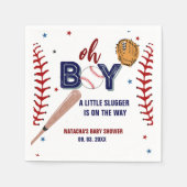 Honkbal Sport Little Slugger Boy Baby shower Servet (Voorkant)