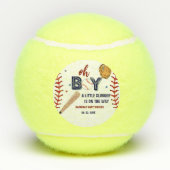 Honkbal Sport Little Slugger Boy Baby shower Tennisballen (Achterkant)