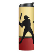 Honkbal Sport met speler en bal Elegant Thermosbeker (Gedraaid links)