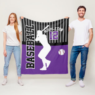Honkbal ⚾ Sport - Paarse Fleece Deken