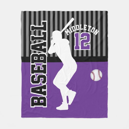 Honkbal ⚾ Sport - Paarse Fleece Deken (Voorkant)