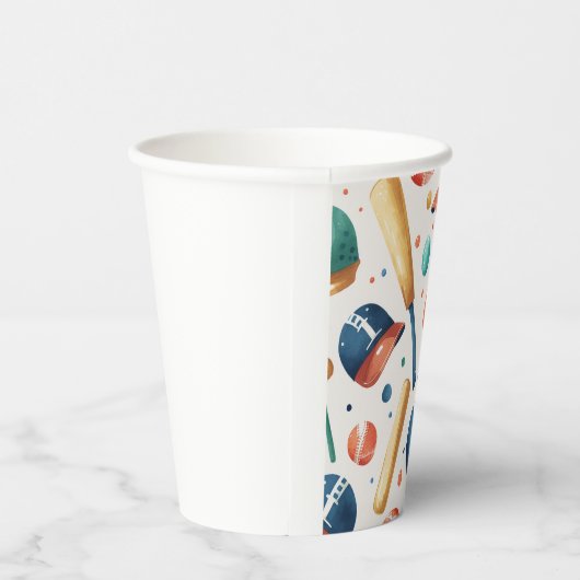 Honkbal Sport Patroon Feestelijke Viering Papieren Bekers (Rechts)