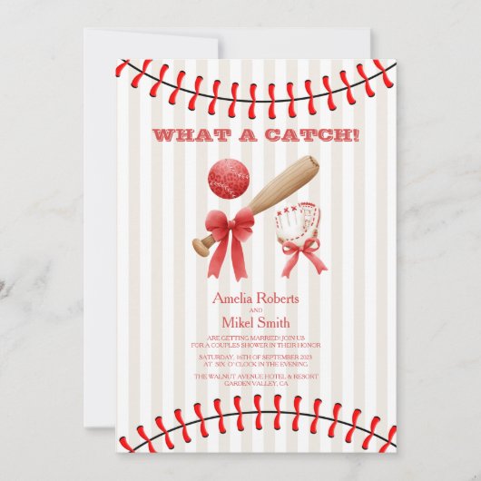Honkbal Sport Perfect Catch Bruiloft Kaart (Voorkant)