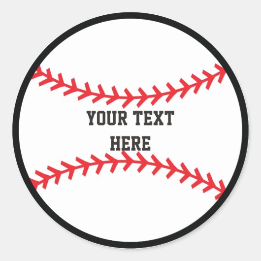 Honkbal Sport Ronde Verjaardagsfeestje Stickers (Voorkant)