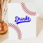 Honkbal Sport Rood Blauw Drinken Tafel Reclamebord Met Voetstuk<br><div class="desc">Dit is een Baseball Sports Red Blue Drinken tafelbord!</div>