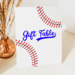 Honkbal Sport Rood Blauw Feestgeschenk Tafel Reclamebord Met Voetstuk<br><div class="desc">Dit is een Honkbal Sport Rood Blauw Partij Gift Tafel Teken!</div>