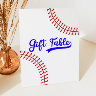 Honkbal Sport Rood Blauw Feestgeschenk Tafel Reclamebord Met Voetstuk