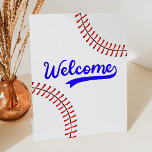 Honkbal Sport Rood Blauw Party Welkomsttafel Reclamebord Met Voetstuk<br><div class="desc">Dit is een Honkbal Sport Rood Blauw Party Welkomstbord!</div>