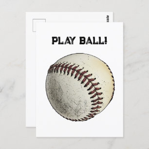 Honkbal Sport Spelen Bal Batter Opstellen Tekening Briefkaart