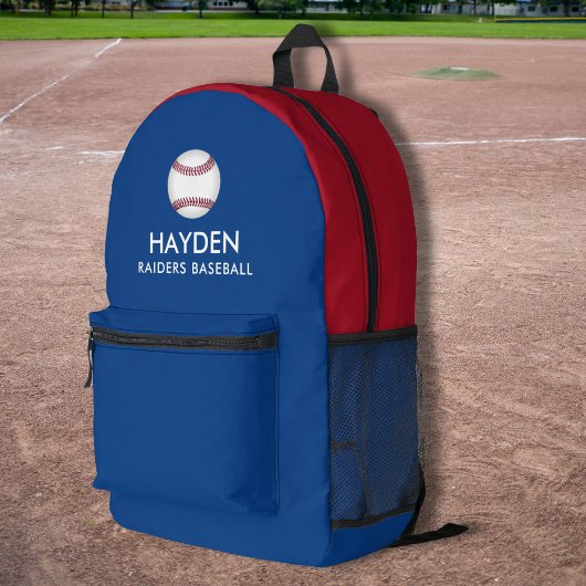 Honkbal Sport Team Gepersonaliseerde Kleuren Naam Bedrukte Rugzak