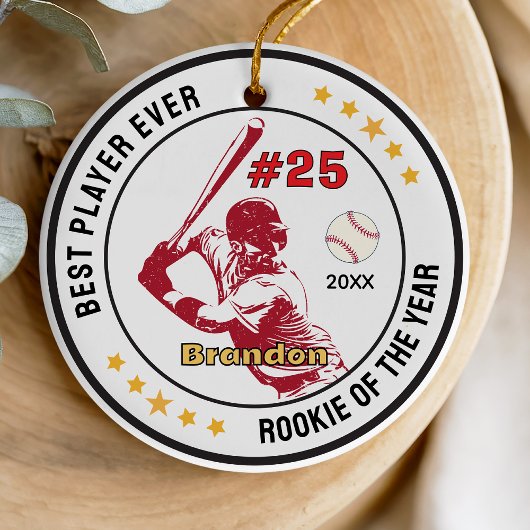 Honkbal Sport Team Jongen Atleet Custom Keramisch Ornament