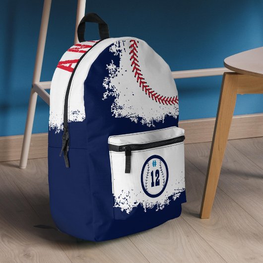 Honkbal Sport Team Speler Jersey Nummer Navy Bedrukte Rugzak