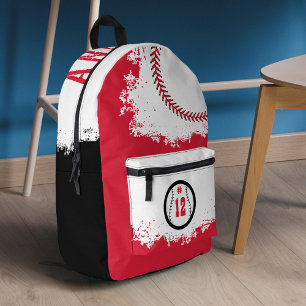 Honkbal Sport Team Speler Jersey Nummer Rood Bedrukte Rugzak