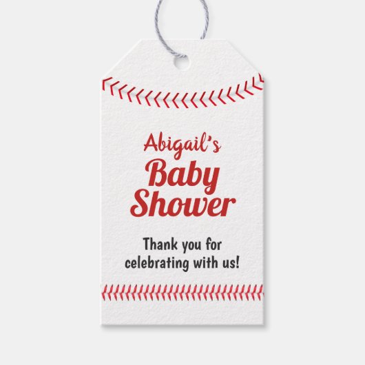 Honkbal Sport Thema Baby shower Favor Cadeaulabel (Voorkant)