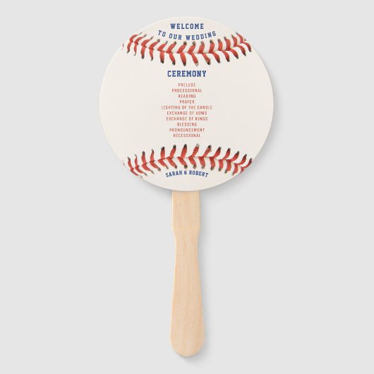 Honkbal Sport Trouwprogramma Handwaaier (Voorkant)