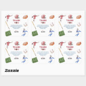 honkbal sport verjaardagsfeest vierkante sticker (Vel)