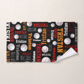 Honkbal sport zwart sinaasappel wit aangepaste naa handdoek (Handdoek)