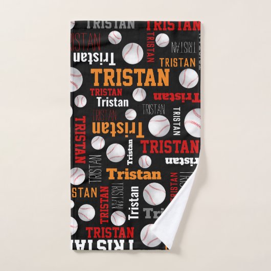 Honkbal sport zwart sinaasappel wit aangepaste naa handdoek (Handdoek)