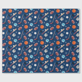 Honkbal sporten Patroon Cadeaupapier (Vlak)