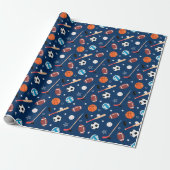 Honkbal sporten Patroon Cadeaupapier (Uitgerold)