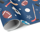 Honkbal sporten Patroon Cadeaupapier (Rol Hoek)