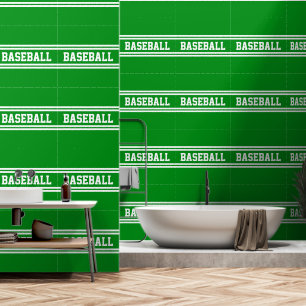 HONKBAL Sportief Helder Groen Witte Racing Strepen Behang