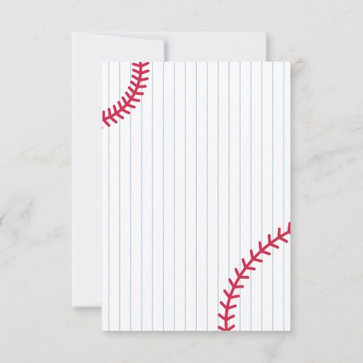 Honkbal Sportief Verjaardagsfeestje voor Kinderen Bedankkaart (Achterkant)