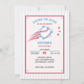 Honkbal Sportieve Verjaardag voor Kinderen Uitnodi Kaart (Voorkant)