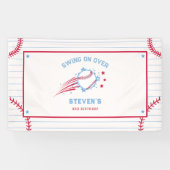 Honkbal Sportieve Verjaardagsfoto voor Kinderen Spandoek (Horizontaal)