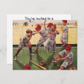  honkbal sportteam, jongens ruwbouw kaart (Voorkant / Achterkant)