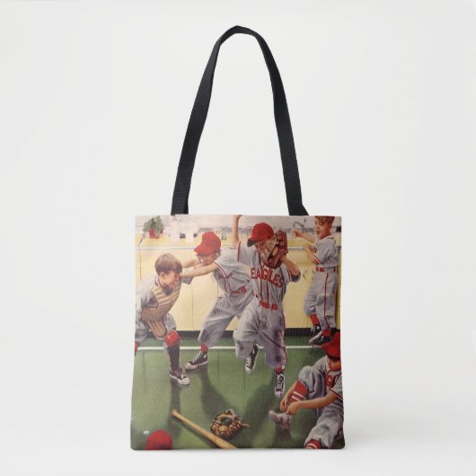  honkbal sportteam, jongens ruwbouw tote bag (Voorkant)