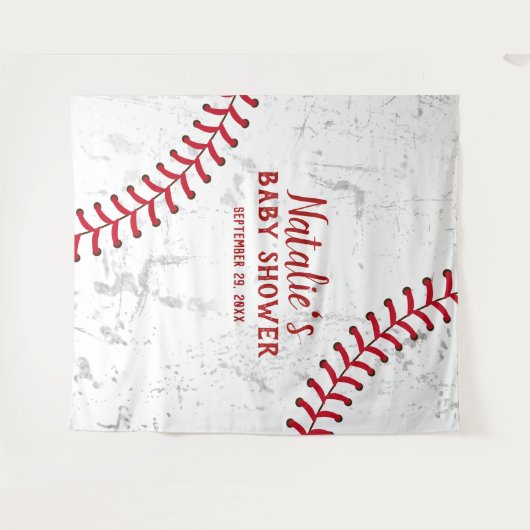 Honkbal sportthema baby shower achtergronden wandkleed (Voorkant (horizontaal))