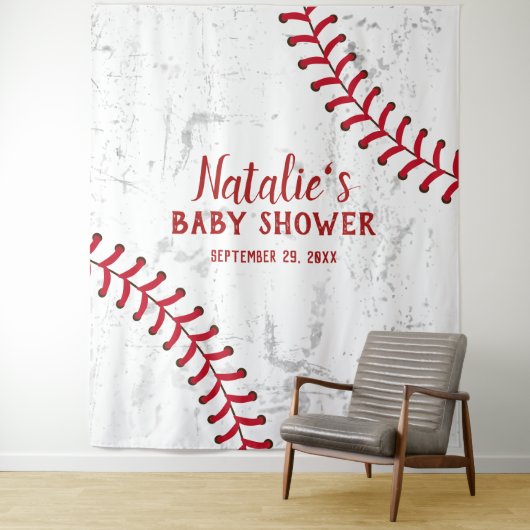 Honkbal sportthema baby shower achtergronden wandkleed (In situ)