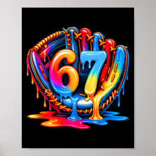 Honkbal Spullen Zes Zeven 67 Ijs Drip 6 7 Bas Poster
