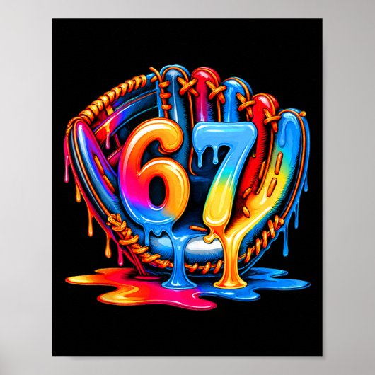 Honkbal Spullen Zes Zeven 67 Ijs Drip 6 7 Bas Poster (Voorkant)