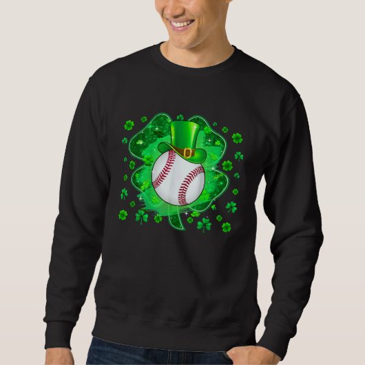 Honkbal St. Patrick's Dag Leprechaun Shamrock Jong Trui (Voorkant)