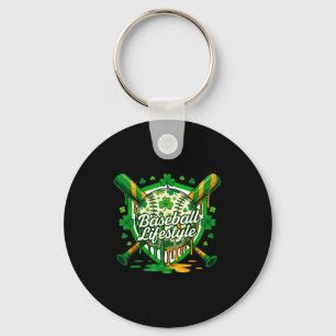 Honkbal St. Patrick's Day jongens meisjes mannen v Sleutelhanger
