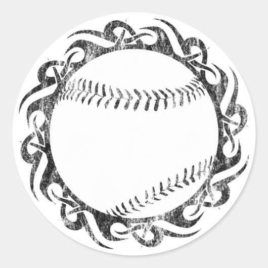 honkbal, stam. ronde sticker (Voorkant)