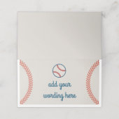  honkbal steken en bal plaatskaartje (Buitenkant ongevouwen)