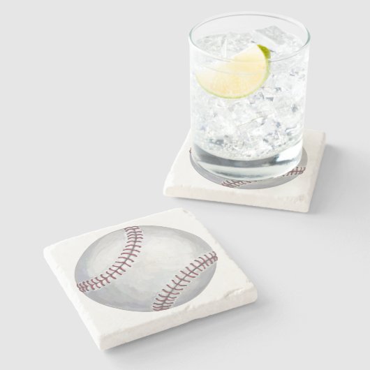 Honkbal Stenen Onderzetter (Zijkant)