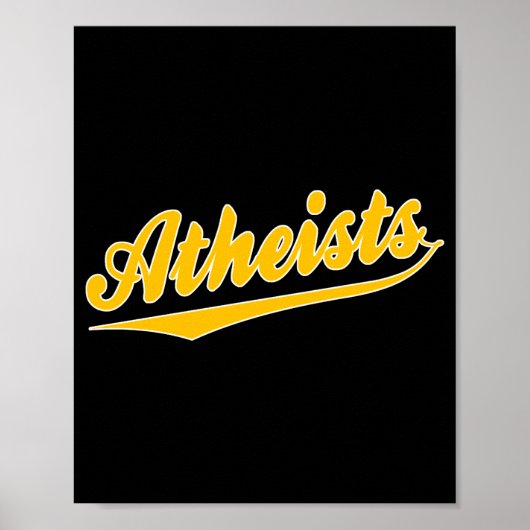 Honkbal stijl team atheïst T-shirt  Poster (Voorkant)