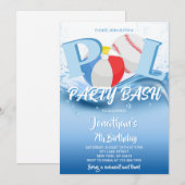 Honkbal strandbal zwembad feest bash verjaardag kaart (Voorkant / Achterkant)