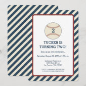  honkbal stripe party kaart (Voorkant / Achterkant)