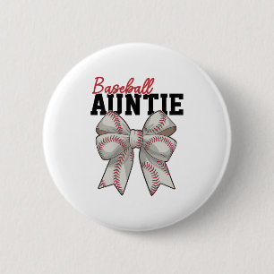 Honkbal Tante  Sport Lover Tante Moeders Ronde Button 5,7 Cm