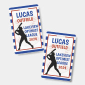 Honkbal taslabel badge (Voor- en achterkant)