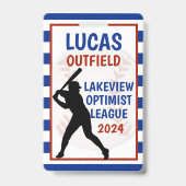 Honkbal taslabel badge (Achterkant)