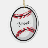 Honkbal Team Gepersonaliseerde NAAM Wit Rood Zwart Keramisch Ornament (Rechts)