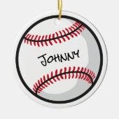 Honkbal Team Gepersonaliseerde NAAM Wit Rood Zwart Keramisch Ornament (Voorkant)